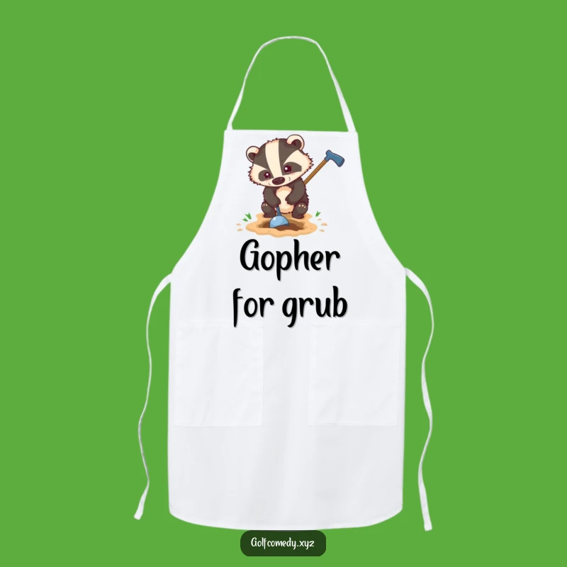 Funny Badger Golf Apron - Durable & Gritty Kitchen Golfer Bib Gift