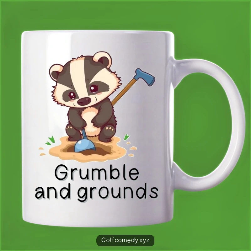 Funny Badger Golf Mug - Determined Digger Gift for Golf Enthusiasts