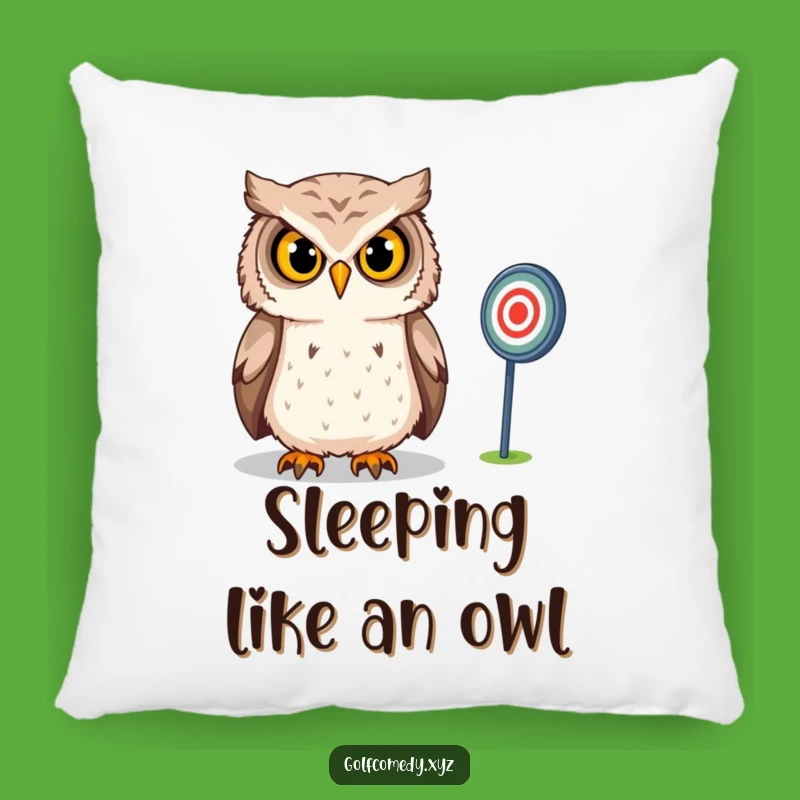 Funny Owl Pillow: Confident Golfer, Cozy Focus, Adorable Funny Gift