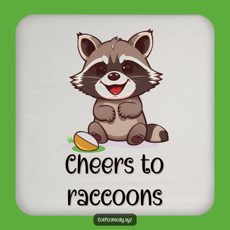 Funny Raccoon Golf Coaster Set - Protect Surfaces with Victory Charm