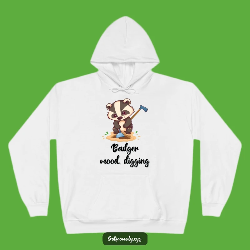 Cozy Funny Badger Golf Hoodie - Warm & Gritty Golfer Gift Apparel