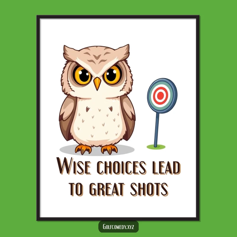 Funny Free Printable Owl Wall Art, Golfer's Focus Downloadable Art