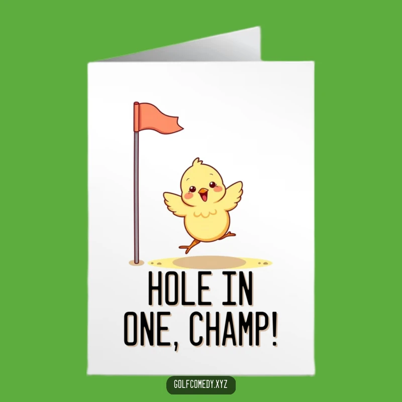 Free Printable Golf Card: Funny Chick's Victory! Downloadable Congratulations Gift