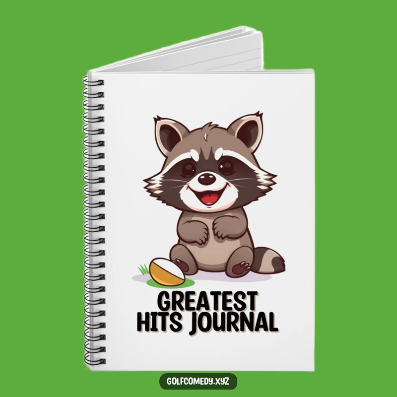 Funny Raccoon Golf Notebook - Lined & Celebratory Champion Journal Gift